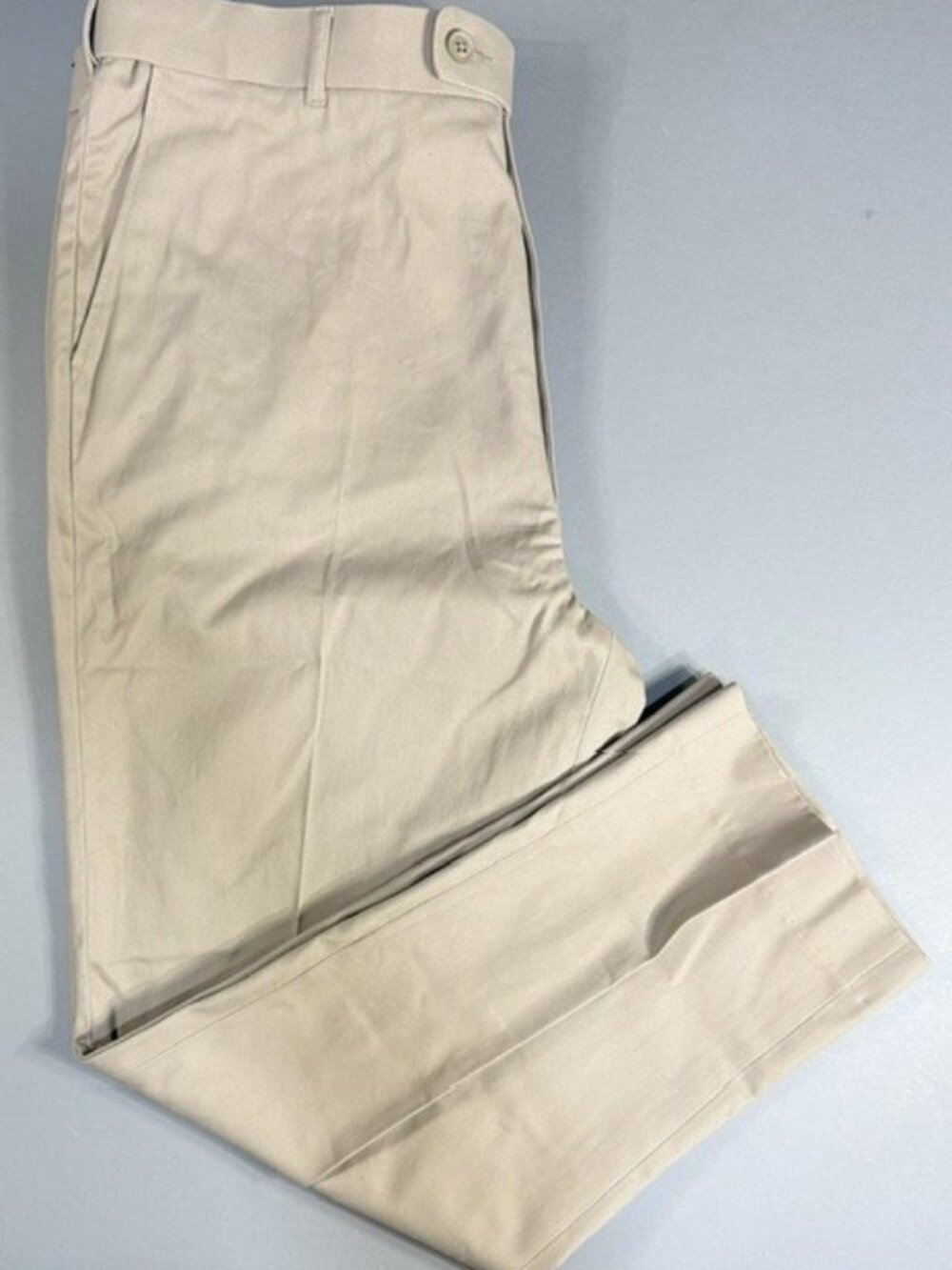Peter Christian Men's Pleated Chino Trousers Stone Beige 100% Cotton 40x28 MT22